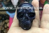 CDN553 35*50*40mm skull blue goldstone decorations wholesale