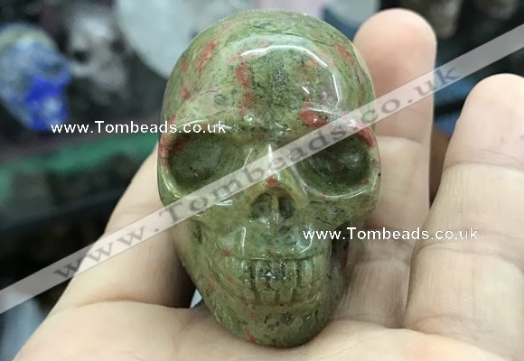 CDN561 35*50*40mm skull unakite decorations wholesale