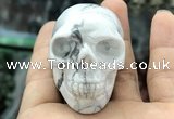 CDN562 35*50*40mm skull white howlite decorations wholesale