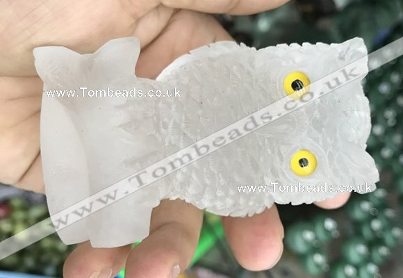 CDN585 50*80mm owl white crystal decorations wholesale