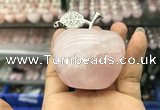 CDN597 40*55mm apple rose quartz decorations wholesale