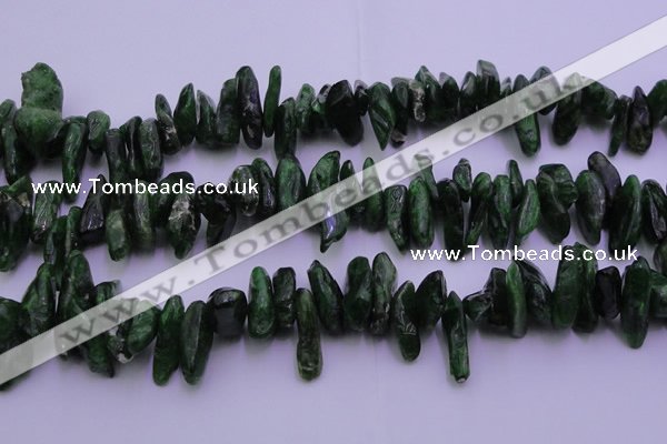 CDP73 15.5 inches 8*22mm - 12*28mm diopside chips gemstone beads