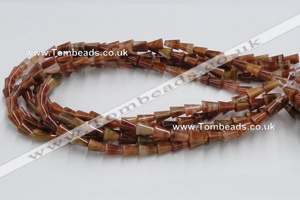 CDQ05 15.5 inches 8*11mm trumpet-shaped natural red quartz beads