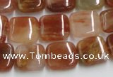 CDQ07 15.5 inches 14*14mm square natural red quartz beads wholesale