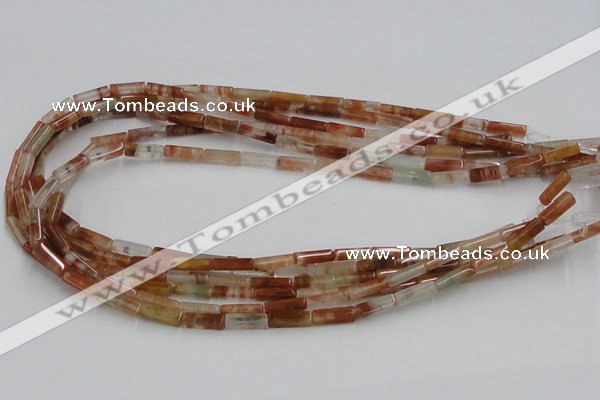 CDQ08 15.5 inches 4*13mm rectangle natural red quartz beads wholesale