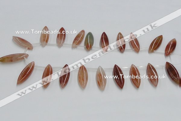 CDQ11 15.5 inches 12*30mm marquise natural red quartz beads wholesale