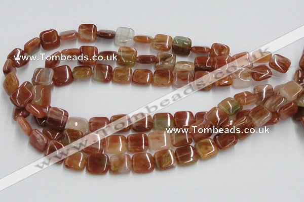 CDQ16 15.5 inches 10*10mm square natural red quartz beads wholesale