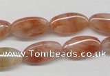 CDQ24 15.5 inches 10*17mm oval natural red quartz beads wholesale