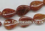 CDQ25 15.5 inches 13*18mm flat teardrop natural red quartz beads