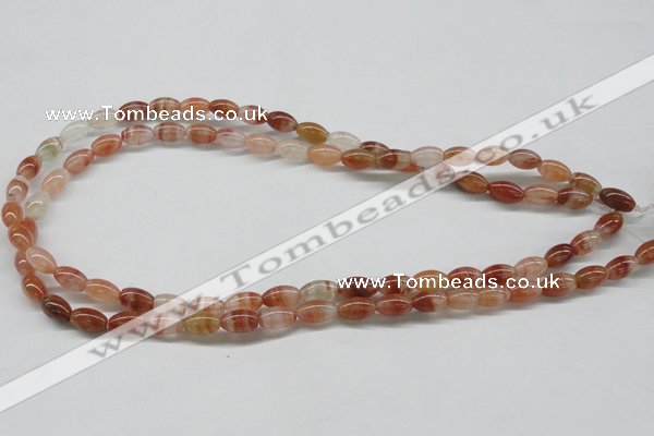 CDQ30 15.5 inches 6*10mm rice natural red quartz beads wholesale