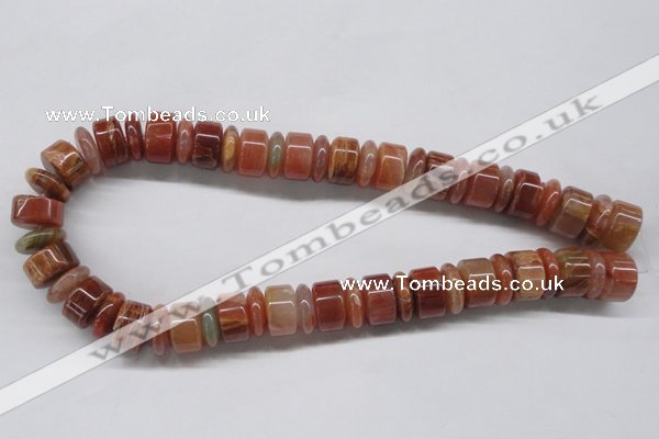 CDQ33 15.5 inches 5*16mm & 10*16mm rondelle natural red quartz beads