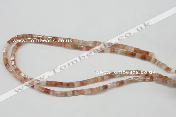 CDQ34 15.5 inches 4*6mm cuboid natural red quartz beads wholesale