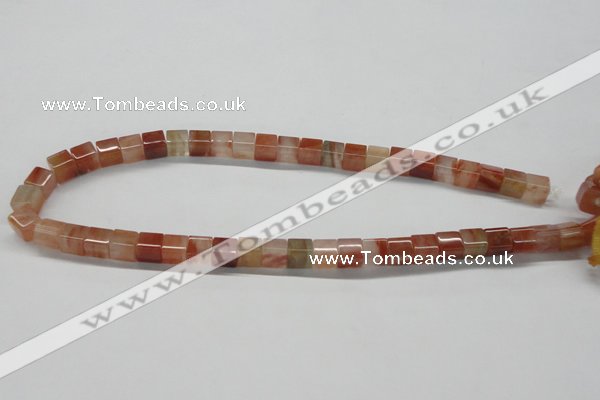 CDQ36 15.5 inches 8*8mm cube natural red quartz beads wholesale