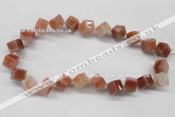 CDQ38 15.5 inches 6*6mm cube natural red quartz beads wholesale