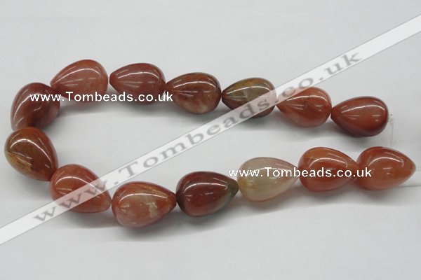 CDQ40 15.5 inches 22*30mm teardrop natural red quartz beads