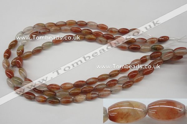 CDQ43 15.5 inches 7*13mm rice natural red quartz beads wholesale