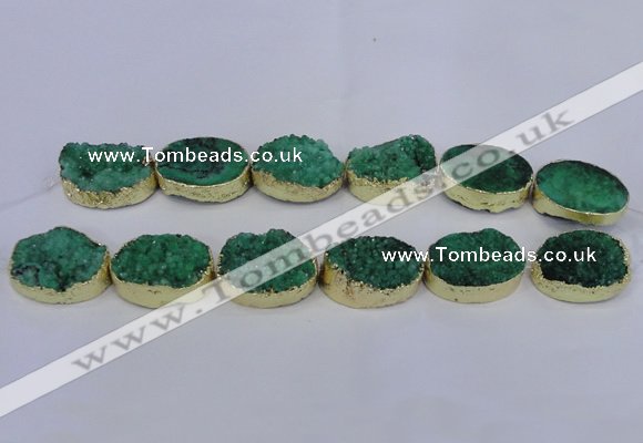 CDQ506 20*30mm - 22*30mm oval druzy quartz beads wholesale