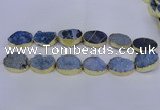 CDQ507 20*30mm - 22*30mm oval druzy quartz beads wholesale