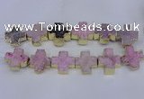 CDQ519 23*24mm - 24*25mm cross druzy quartz beads wholesale