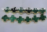 CDQ520 23*24mm - 24*25mm cross druzy quartz beads wholesale