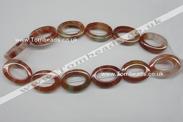 CDQ55 15.5 inches 25*35mm oval donut natural red quartz beads wholesale