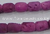 CDQ604 8 inches 6*8mm drum druzy quartz beads wholesale