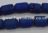 CDQ607 8 inches 6*8mm drum druzy quartz beads wholesale