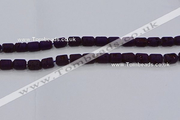 CDQ611 8 inches 6*8mm drum druzy quartz beads wholesale