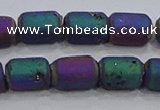 CDQ614 8 inches 6*8mm drum druzy quartz beads wholesale