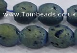 CDQ626 8 inches 10*12mm rice druzy quartz beads wholesale