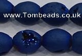 CDQ628 8 inches 10*12mm rice druzy quartz beads wholesale