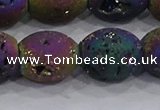 CDQ641 8 inches 12*14mm rice druzy quartz beads wholesale