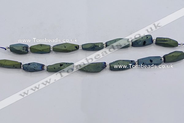 CDQ651 8 inches 8*20mm - 10*30mm freeform druzy quartz beads