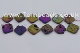 CDQ665 8 inches 25*25mm diamond druzy quartz beads wholesale