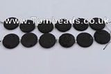 CDQ682 8 inches 30mm flat round druzy quartz beads wholesale