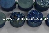 CDQ704 8 inches 12mm coin druzy quartz beads wholesale