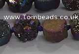 CDQ705 8 inches 12mm coin druzy quartz beads wholesale