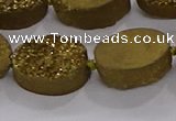 CDQ712 8 inches 13*18mm oval druzy quartz beads wholesale