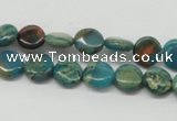 CDS10 16 inches 10mm flat round dyed serpentine jasper beads wholesale