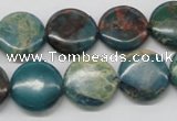 CDS12 16 inches 16mm flat round dyed serpentine jasper beads wholesale