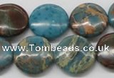 CDS14 16 inches 18mm flat round dyed serpentine jasper beads wholesale