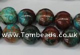 CDS189 15.5 inches 14mm round dyed serpentine jasper beads