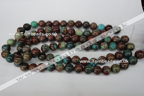 CDS189 15.5 inches 14mm round dyed serpentine jasper beads