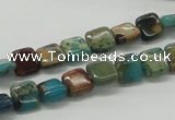 CDS19 16 inches 8*8mm square dyed serpentine jasper beads wholesale