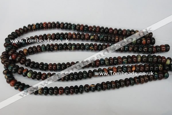 CDS196 15.5 inches 6*10mm rondelle dyed serpentine jasper beads