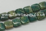 CDS20 16 inches 10*10mm square dyed serpentine jasper beads wholesale