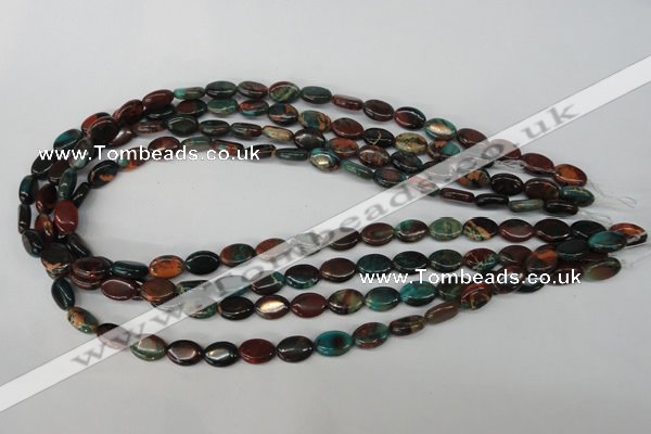 CDS205 15.5 inches 8*10mm oval dyed serpentine jasper beads