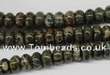 CDS225 15.5 inches 5*8mm rondelle dyed serpentine jasper beads