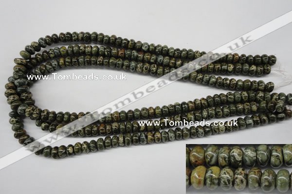 CDS225 15.5 inches 5*8mm rondelle dyed serpentine jasper beads