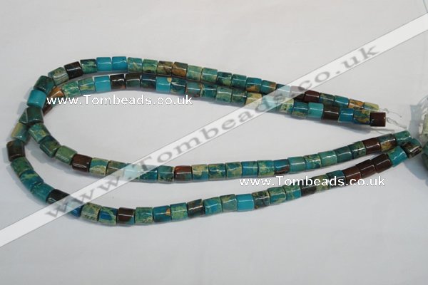 CDS254 15.5 inches 8*8mm tube dyed serpentine jasper beads